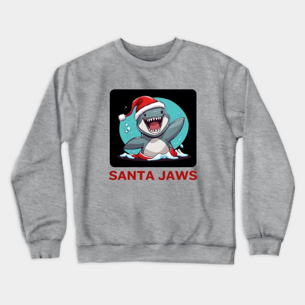 Santa Jaws | Santa Claus Pun Crewneck Sweatshirt by Allthingspunny